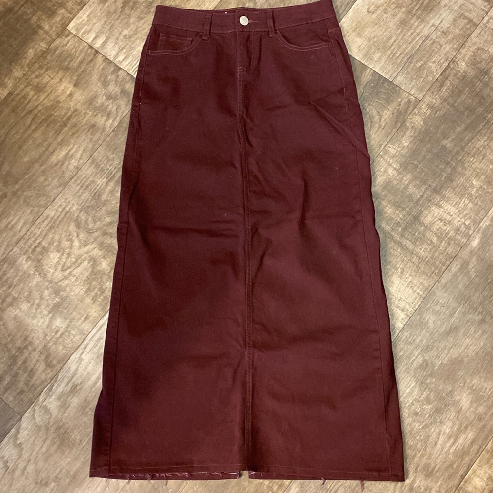 Inherit Clothing Co Wine Colored Stella Long Skirt Size 5/6
